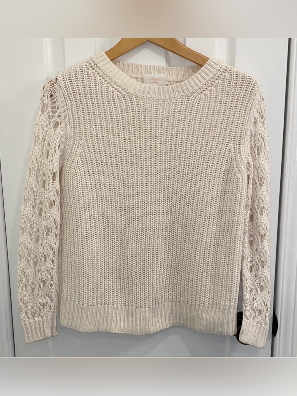 Wilfred Cream Knit Sweater, Cotton/Linen Blend